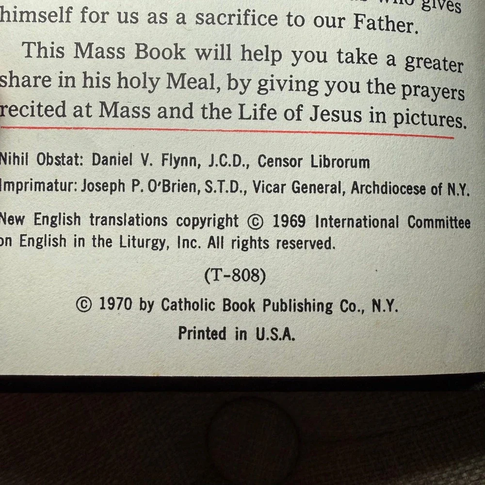 Vintage‎ 1970 New First Mass Book St Joseph Edition Catholic Book Publishing
